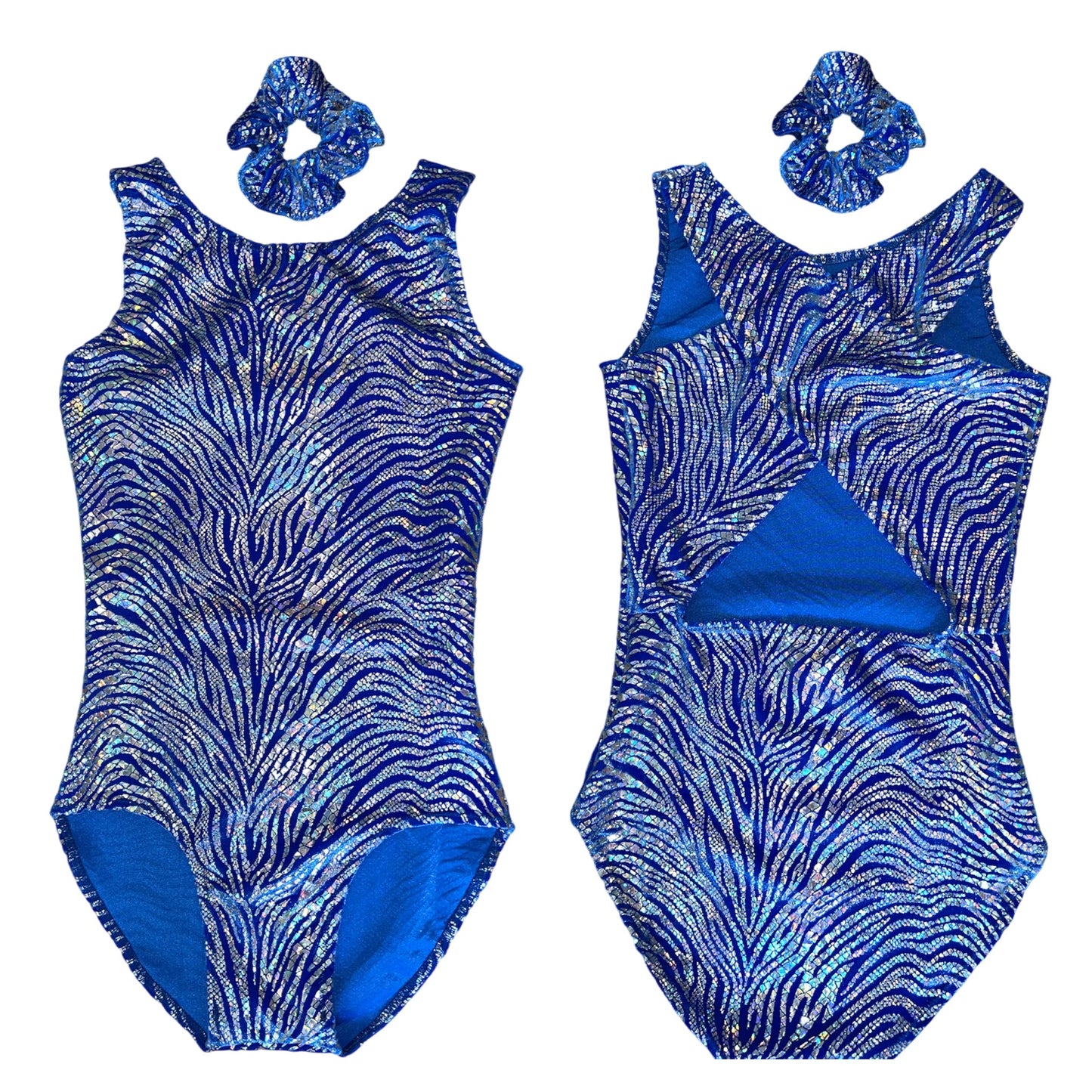Blue Sparkle cross back leotard