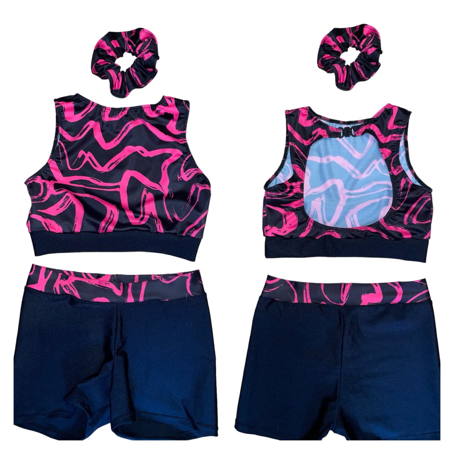 Pink Squiggle Shorts Set