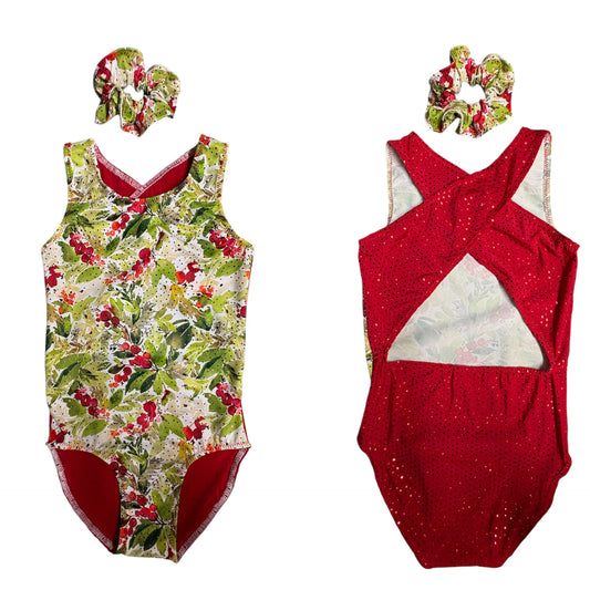 Sparkly Winterberry Crossback leotard
