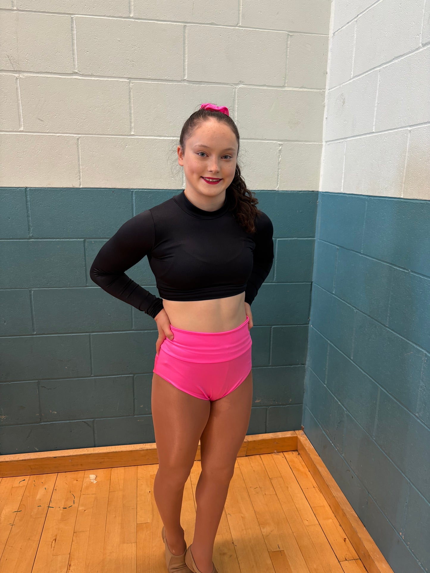 Long sleeve high neck crop top