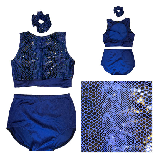 Navy snakeskin Acro/dance set