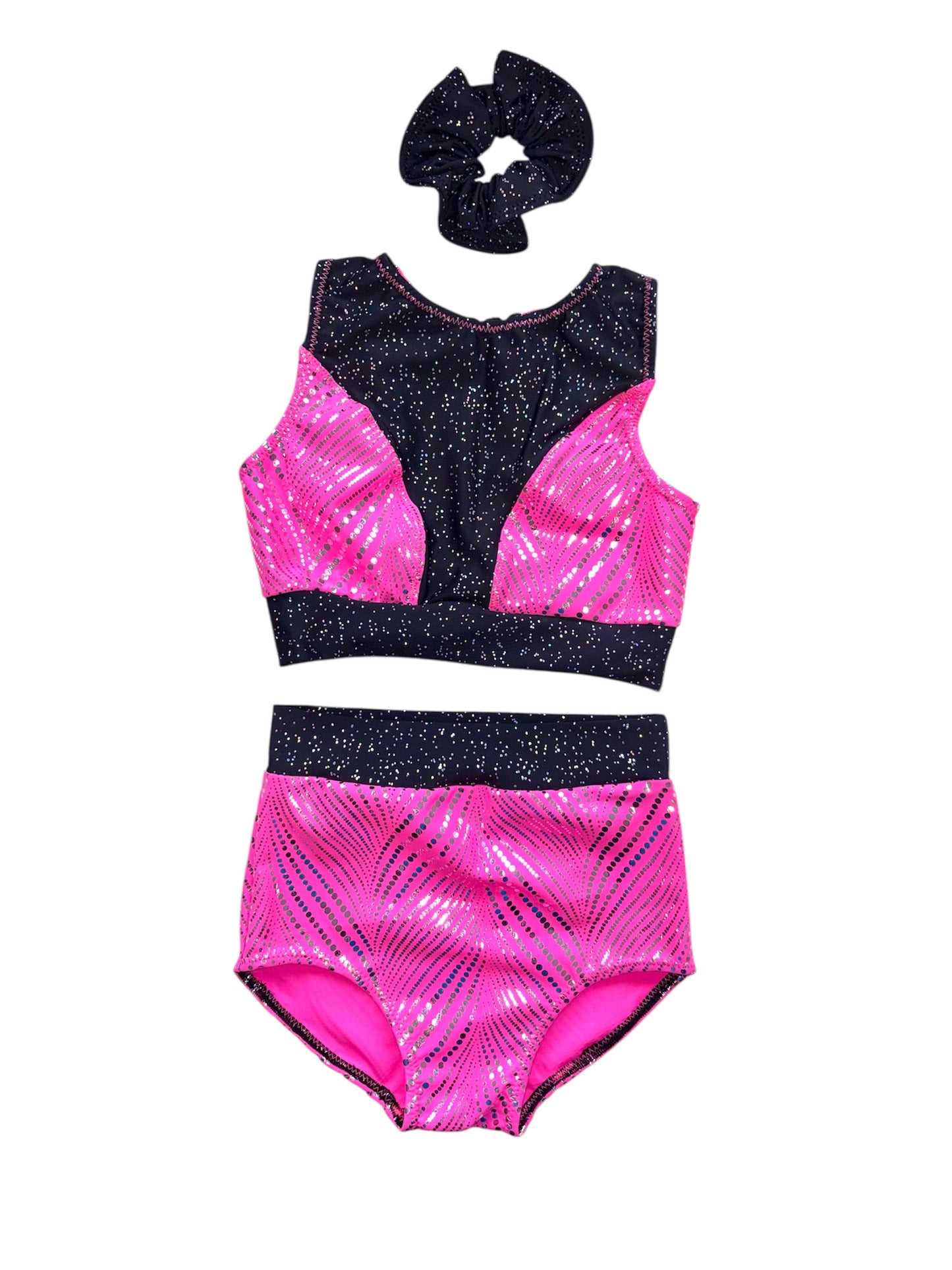 Jewel Pink/black two-piece set