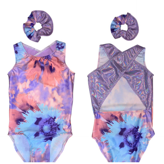 Pastel tie-dye Crossback leotard
