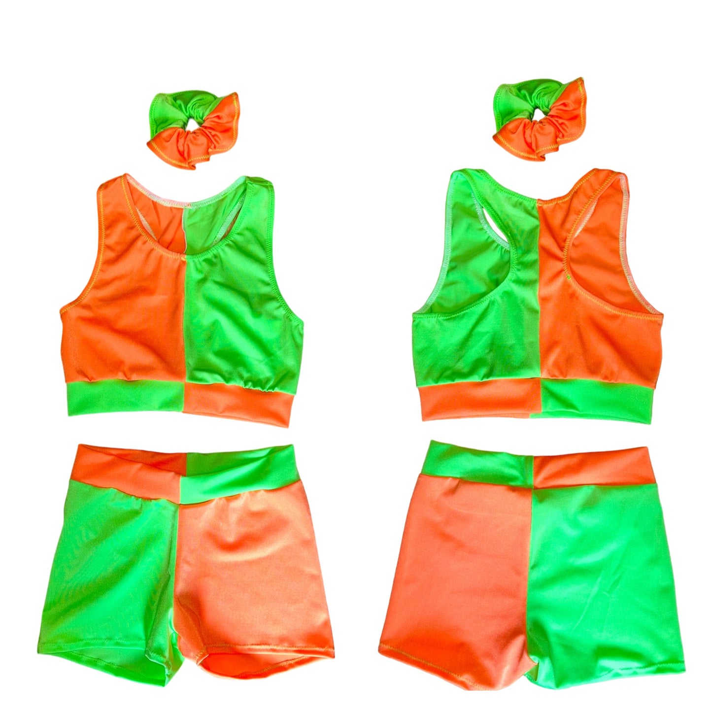 Two-tone orange/green