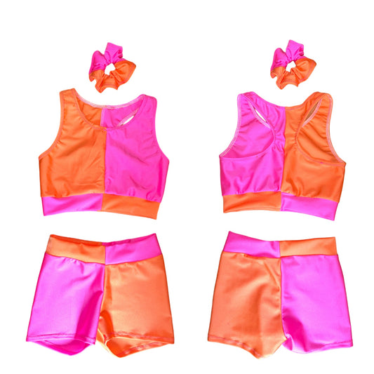 Two-tone pink/orange