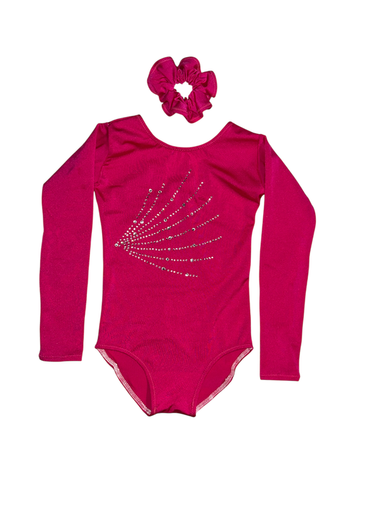 Pink long sleeve leotard